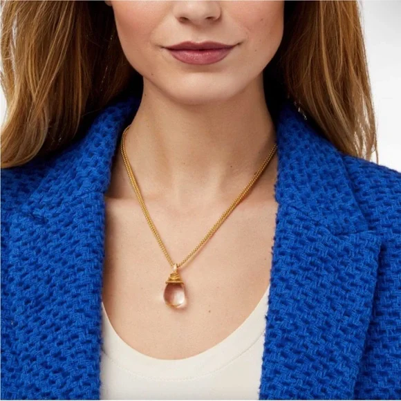 Julie Vos Gold and White Teardrop Necklace - Picture 3 of 9